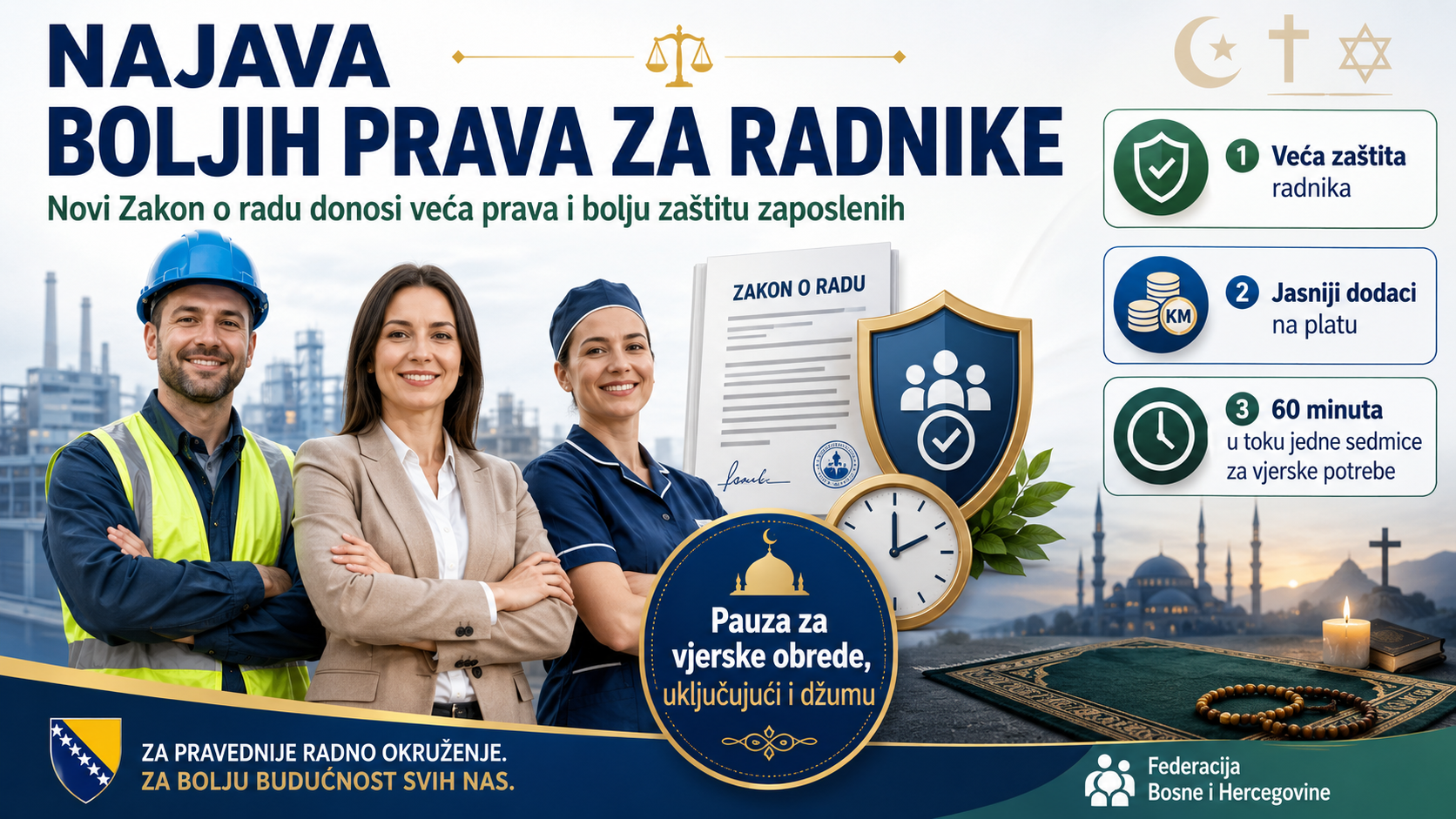 Šta donosi novi zakon o radu FBiH radnicima, a šta poslodavcima?