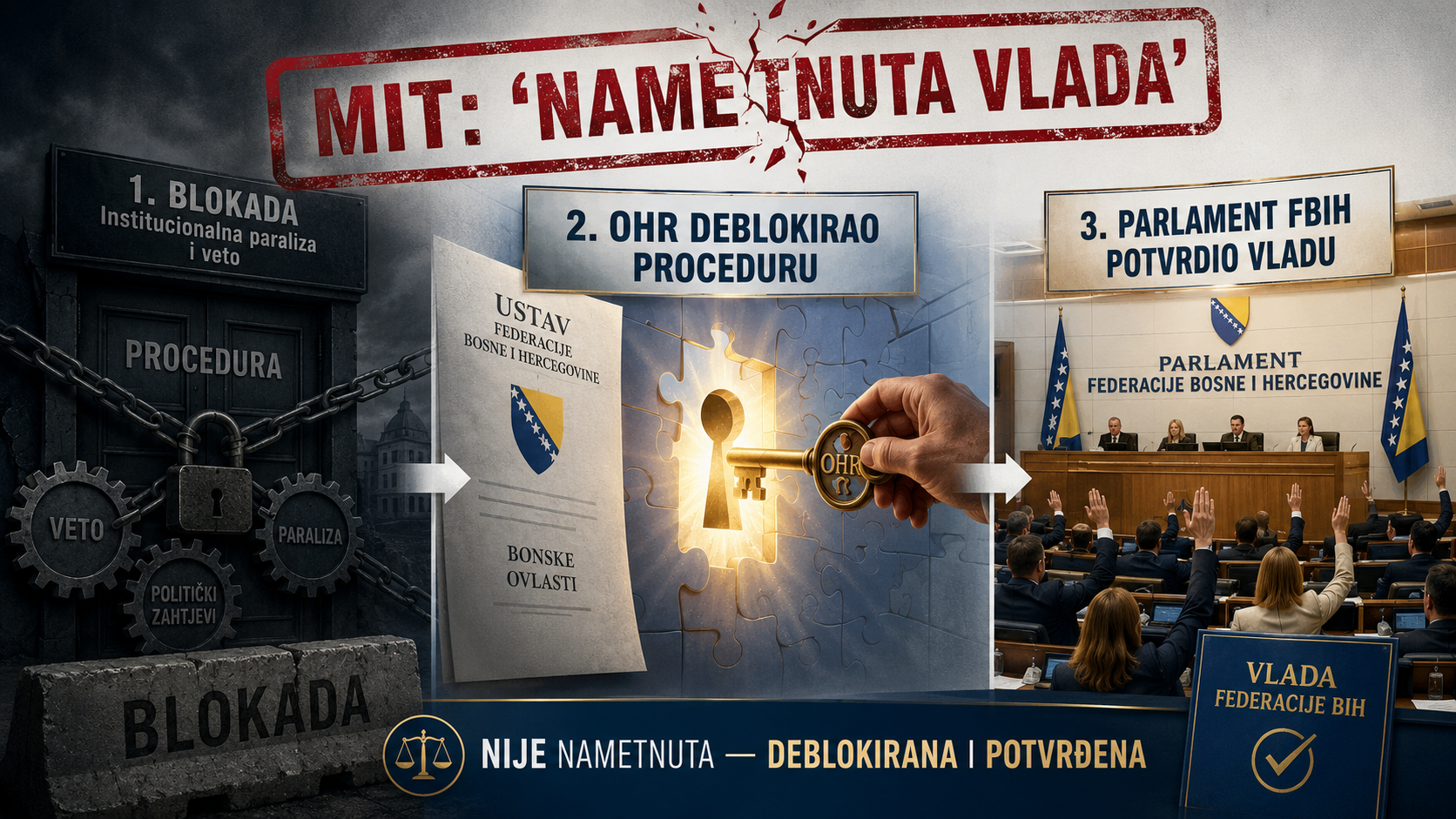 Mit SDA i DF o “nametnutoj Vladi” pada na Ustavnopravnim činjenicama