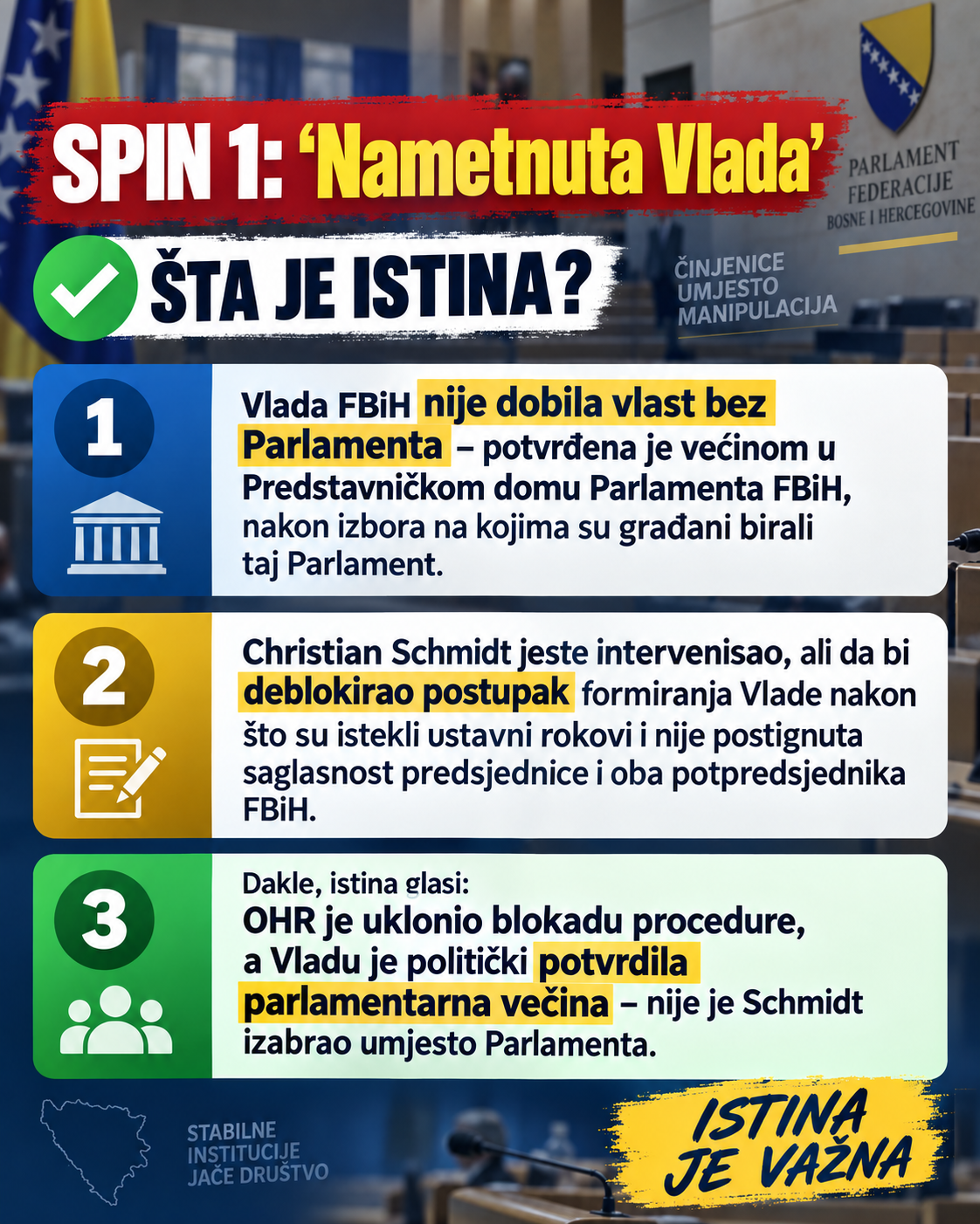 SPIN SDA i DF o “NAMETNUTOJ VLADI” Istina je drugačija od onog šta vam pričaju oni.